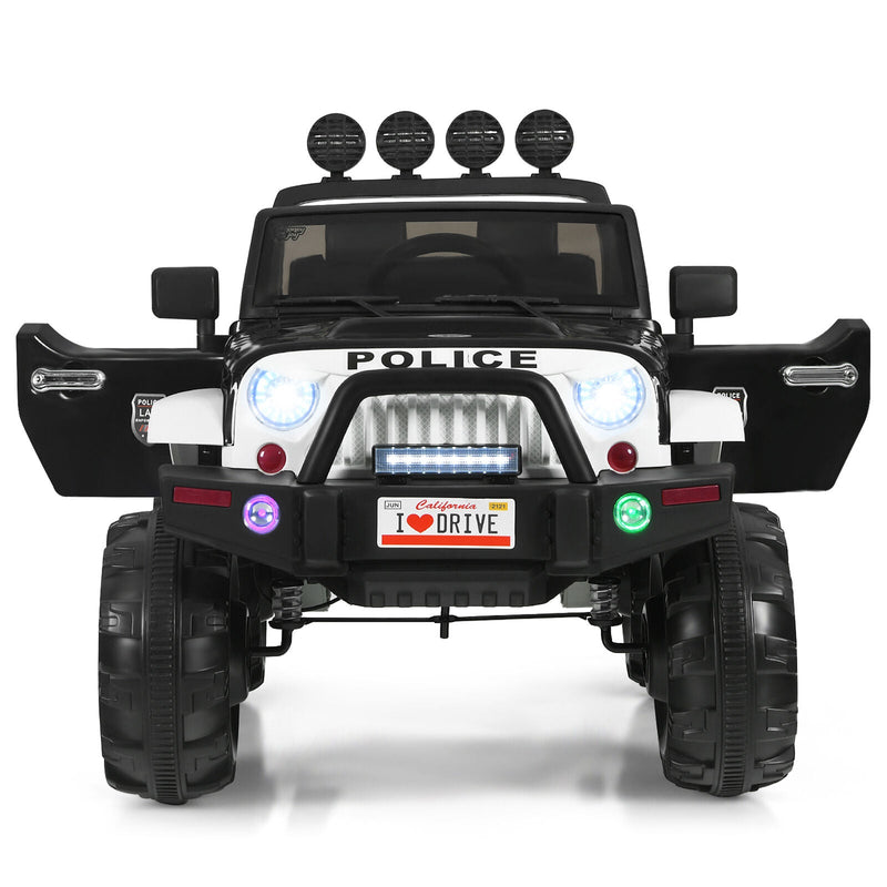 Electric Kids Ride On Police Car with MP3 and Remote Control - 12V