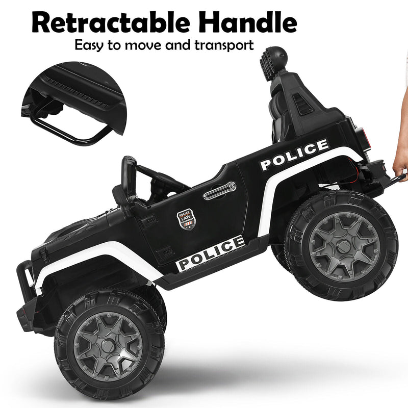 Electric Kids Ride On Police Car with MP3 and Remote Control - 12V