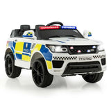 Electric Kids Ride-On Police Car with Remote Control, Music, and Headlights - MP3 Compatible