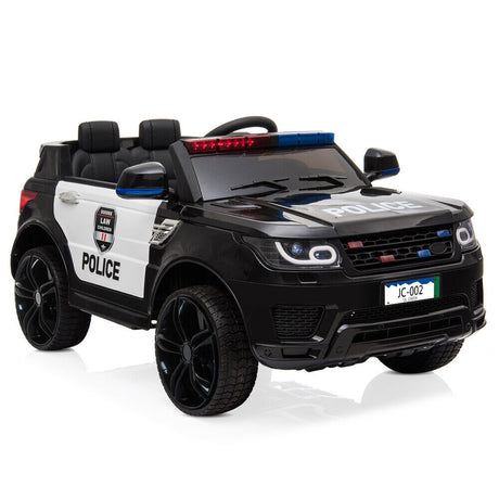 Electric Kids Ride On Police SUV with Remote Control and Music - Black