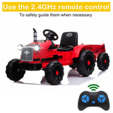 Electric Kids Ride-On Tractor with Trailer Toy - Perfect for Christmas Fun!