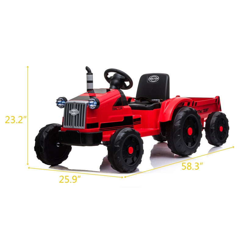 Electric Kids Ride-On Tractor with Trailer Toy - Perfect for Christmas Fun!