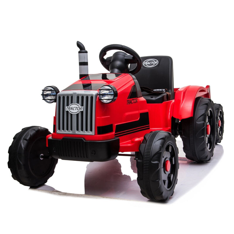 Electric Kids Ride-On Tractor with Trailer Toy - Perfect for Christmas Fun!