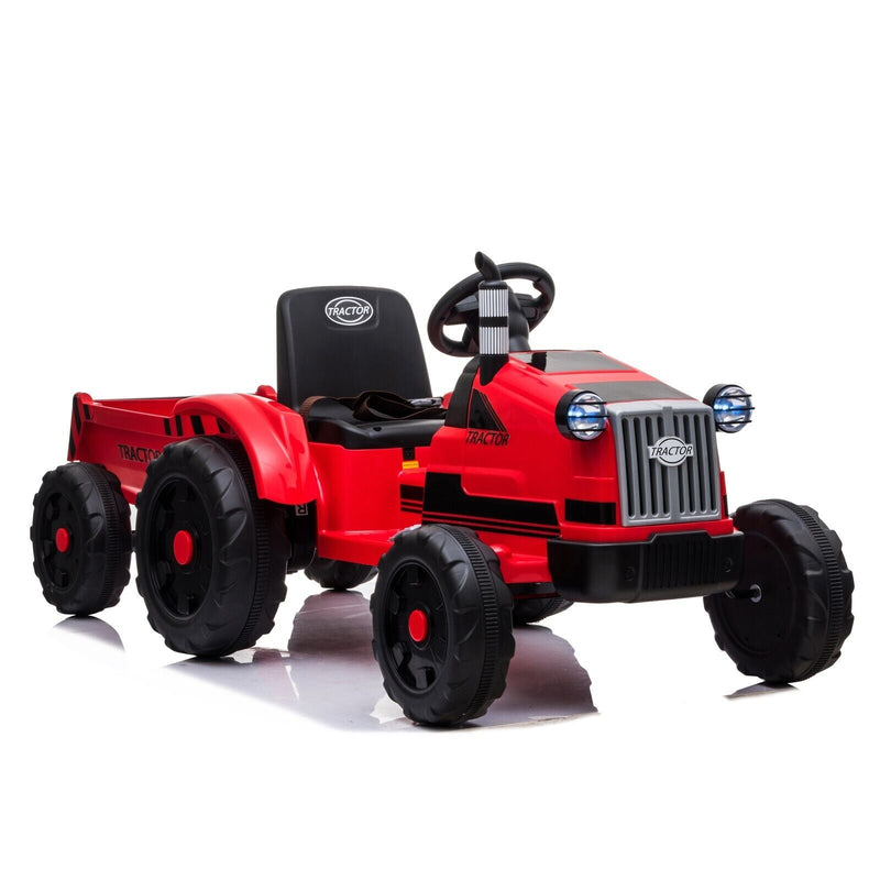 Electric Kids Ride-On Tractor with Trailer Toy - Perfect for Christmas Fun!