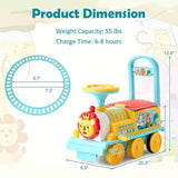 Electric Kids Ride On Train Set with Hidden Storage and 16-Piece Track