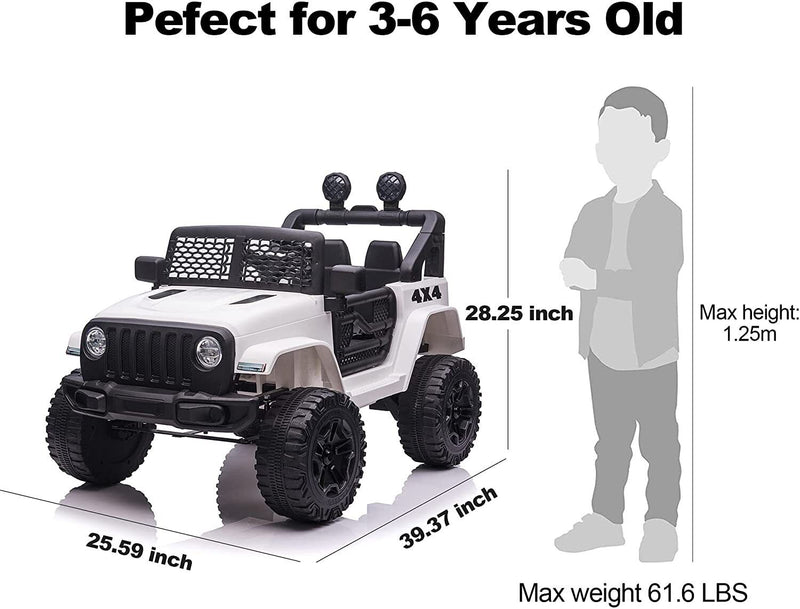 Electric Kids Ride-On Truck with Remote Control and LED Lights - 12V Battery Powered, 1-Seater