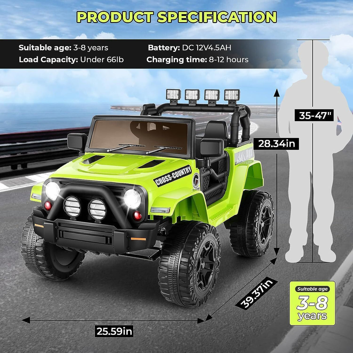 Electric Lamborghini Ride-On Car for Kids with Remote Control - 24/12V Truck Toy