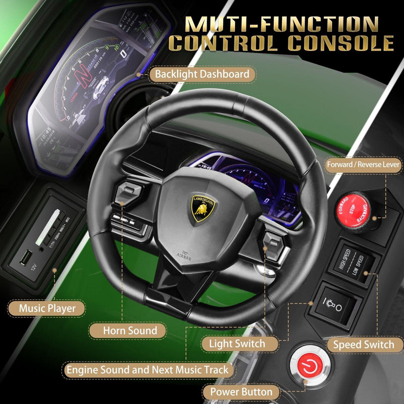 12V Licensed Lamborghini Aventador Electric Ride-On Sports Car for Kids