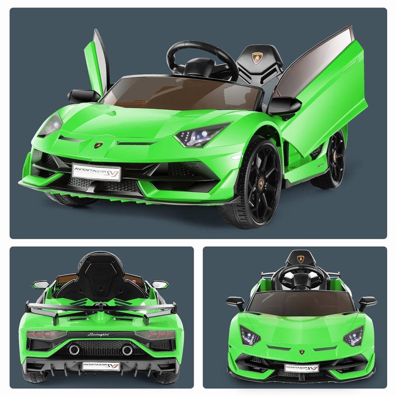 12V Licensed Lamborghini Car Toy with LED Headlights and Hydraulic Door for an Exciting Ride-On Experience