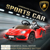 Electric Lamborghini Ride-On Car for Kids with Remote Control, LED Lights, and MP3 Player