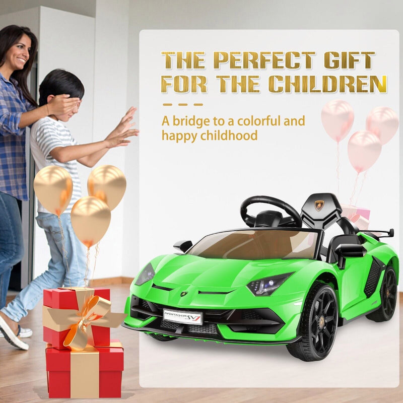 Electric Lamborghini Ride-On Car for Kids with Remote Control, LED Lights, and MP3 Player