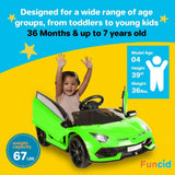 Electric Lamborghini Ride-On Car for Kids with Remote Control, MP3 and AUX - US Version