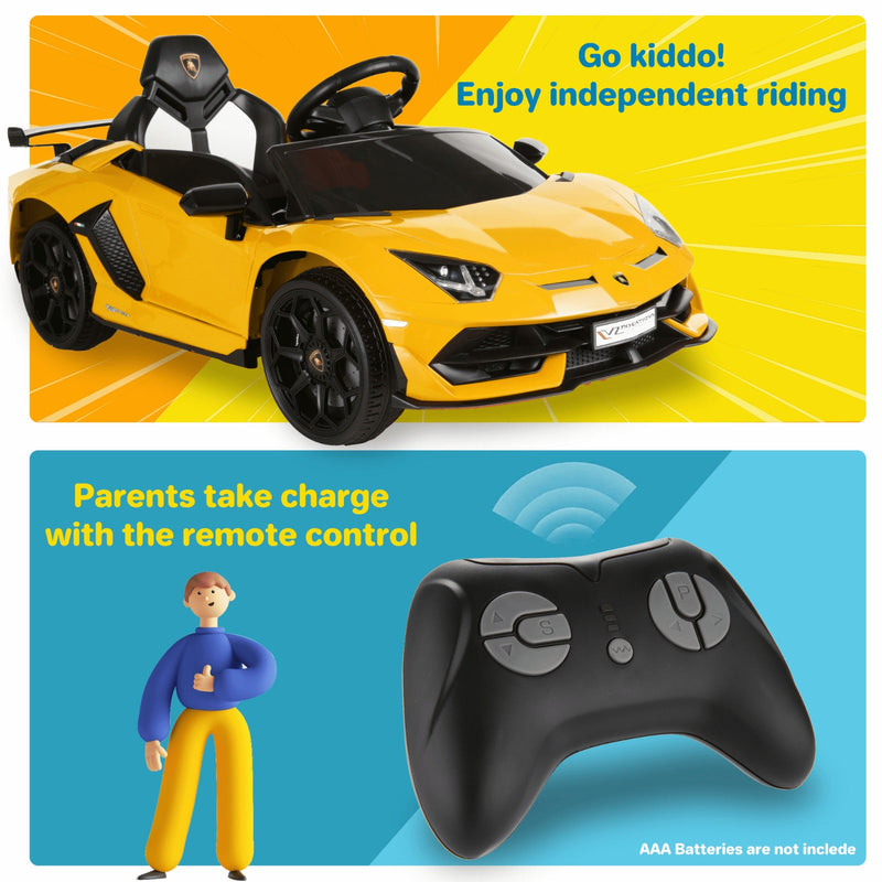 Electric Lamborghini Ride-On Car for Kids with Remote Control, MP3 and AUX - US Version
