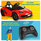 Electric Lamborghini Ride-On Car for Kids with Remote Control, MP3 Player, and 3-Speed Options