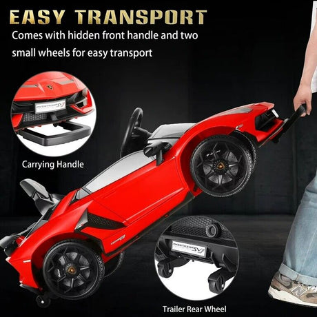 12V Lamborghini Kids Electric Ride On Car with Remote Control, MP3 Player & LED Lights