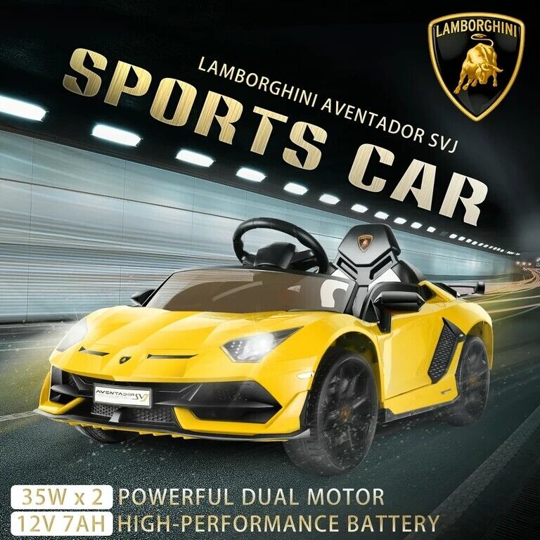 12V Lamborghini Kids Electric Ride On Car with Remote Control, MP3 Player & LED Lights