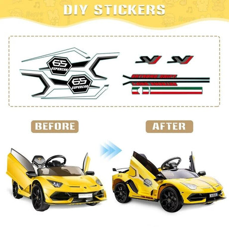 12V Lamborghini Kids Electric Ride On Car with Remote Control, MP3 Player & LED Lights