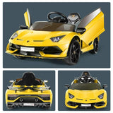 12V Lamborghini Kids Electric Ride On Car with Remote Control, MP3 Player & LED Lights
