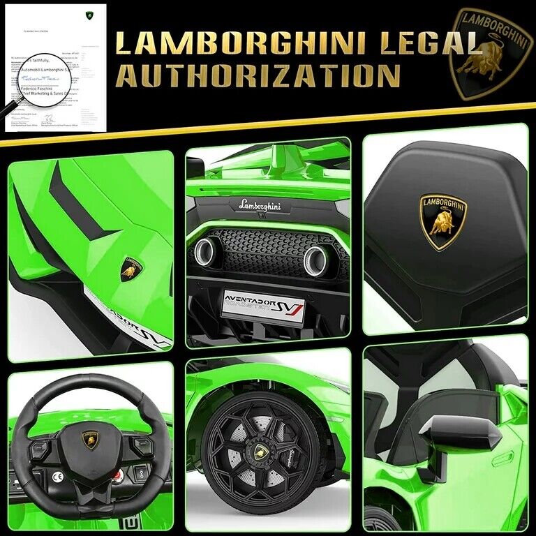 Licensed Lamborghini Electric Ride-On Car for Kids with Remote Control, MP3 and USB Connectivity