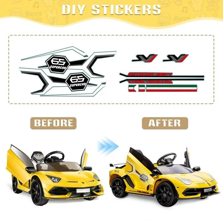 Licensed Lamborghini Electric Ride-On Car for Kids with Remote Control, MP3 and USB Connectivity