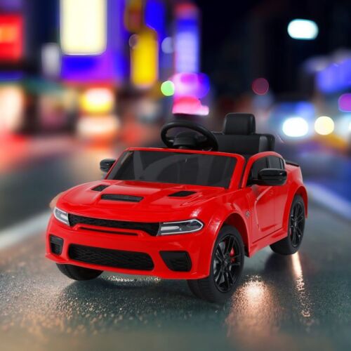 Electric Licensed Dodge Charger 12V Kids Ride-On Car with Parental Remote Control