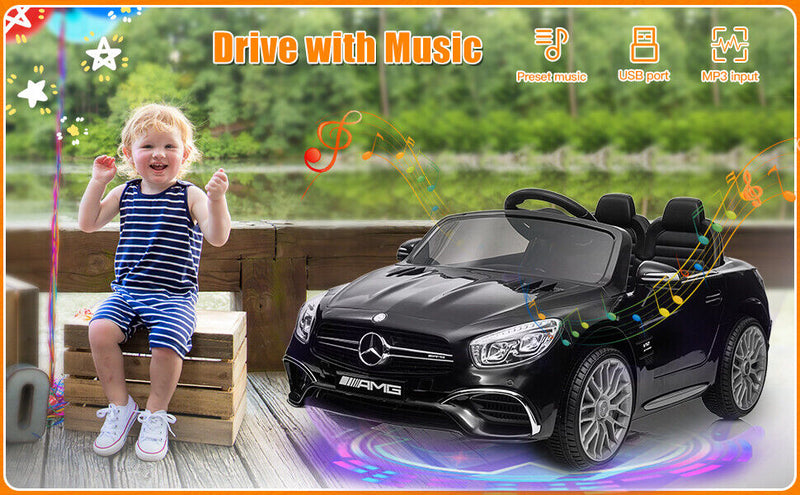 Electric Mercedes Benz AMG SL65 Ride-On Car for Kids with Remote Control and LED Lights - 12V