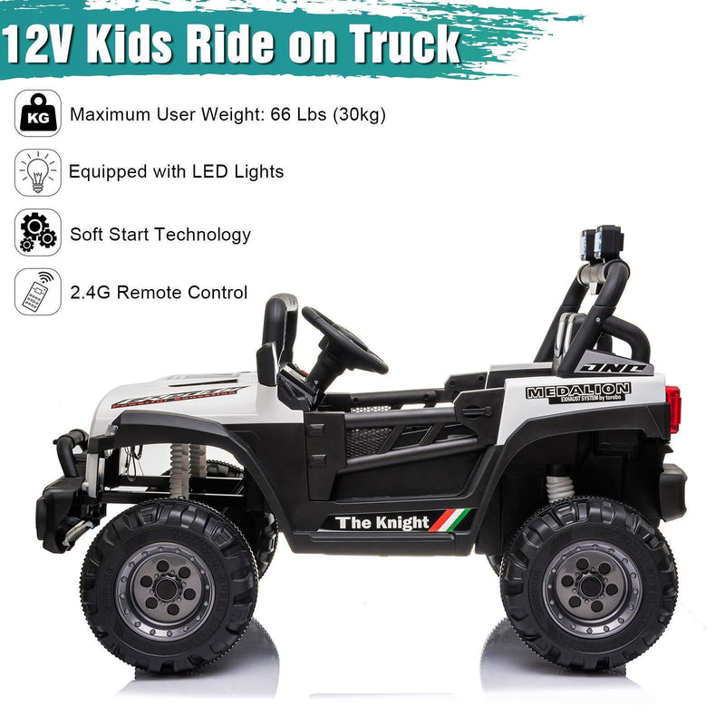 Electric Off-Road Truck for Kids with LED Lights - 12V 4.5AH Battery Powered Ride On Toy