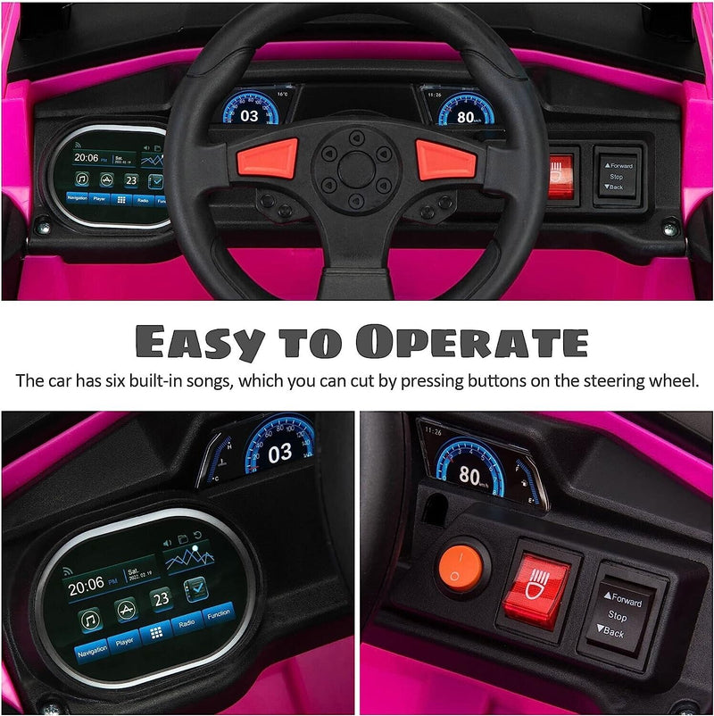 Electric Off-Road UTV Truck for Kids with Safety Belt and Light - 12V Ride-On Car