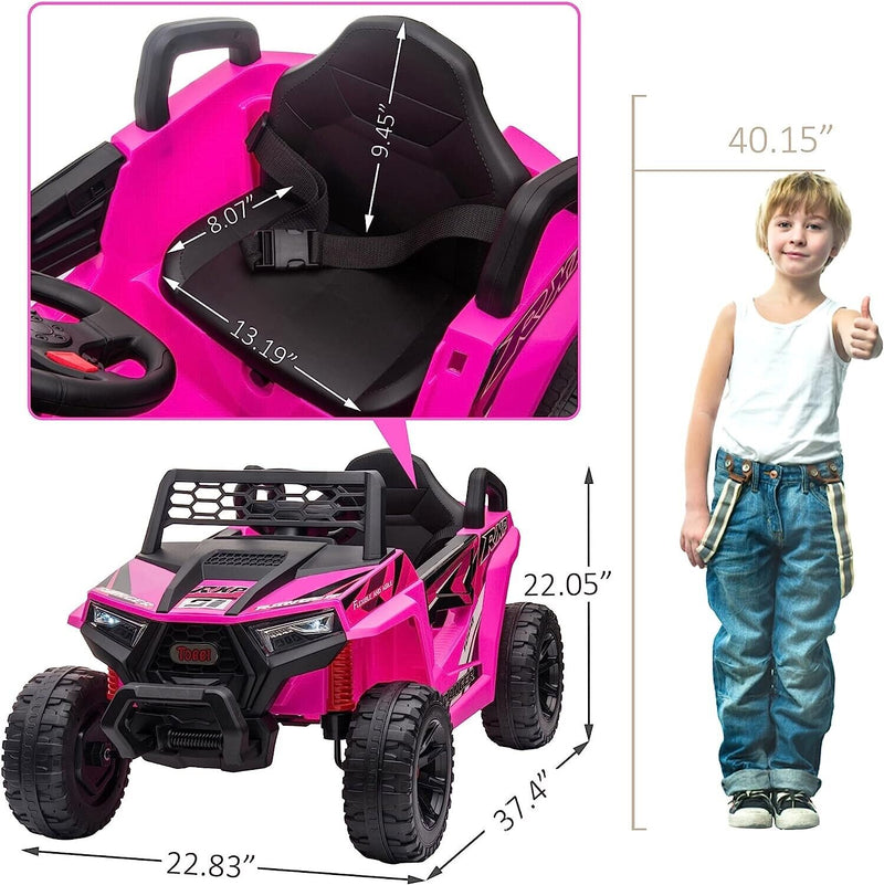 Electric Off-Road UTV Truck for Kids with Safety Belt and Light - 12V Ride-On Car