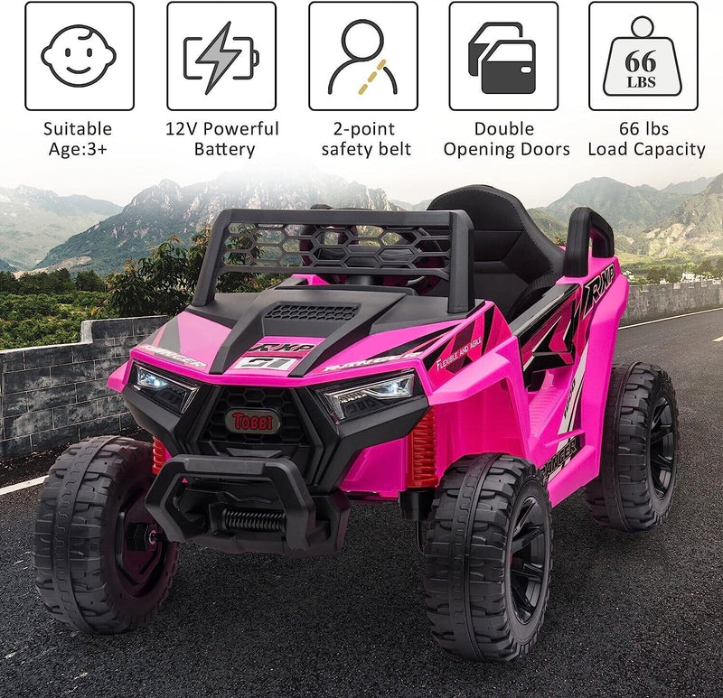 Electric Off-Road UTV Truck for Kids with Safety Belt and Light - 12V Ride-On Car