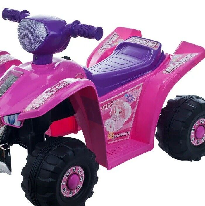 Electric Pink ATV Ride-On Quad for Kids - Fun and Powerful 4-Wheeler Toy for Girls