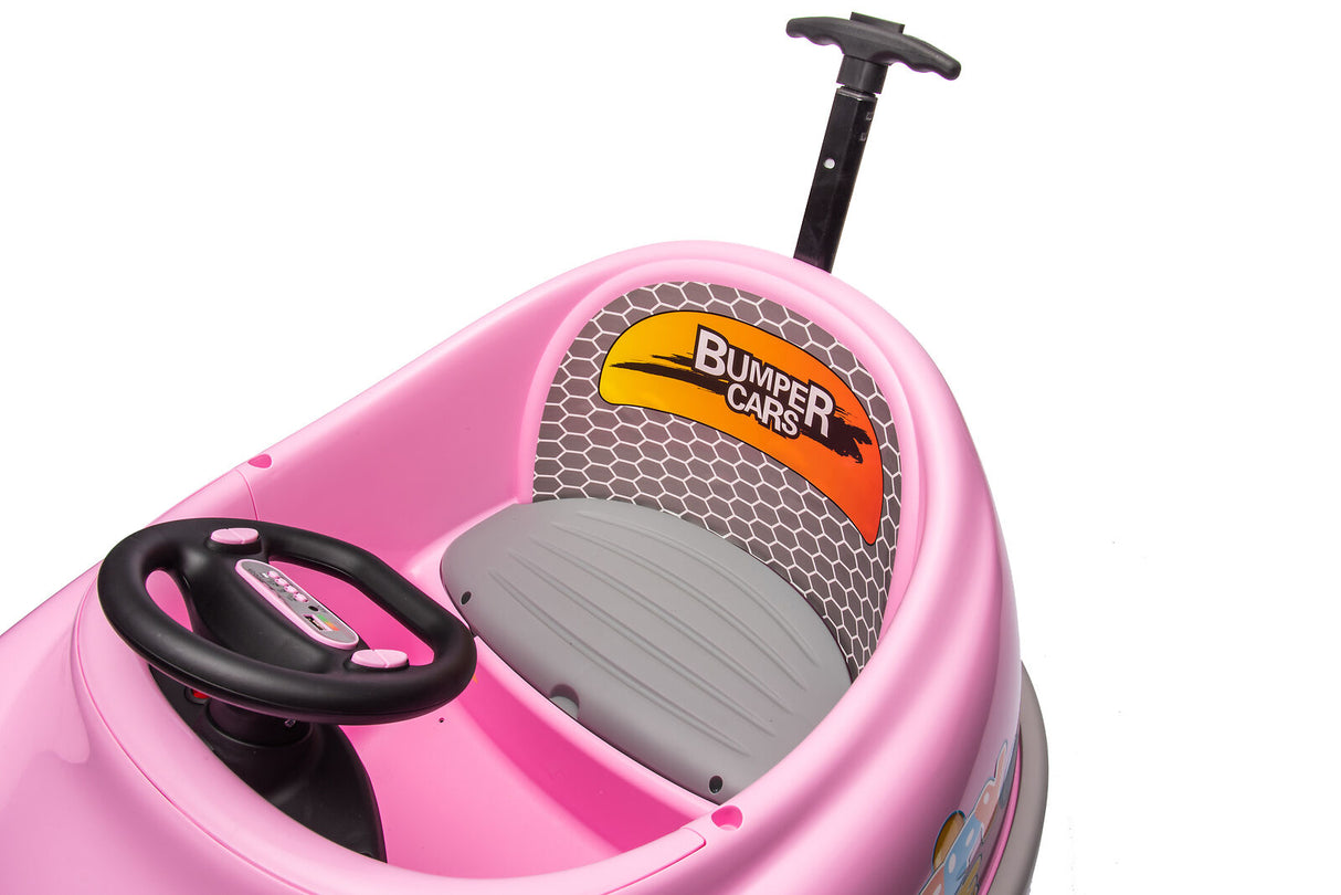 Electric Pink Bumper Car for Kids with Remote Control - 12V Toddler Vehicle