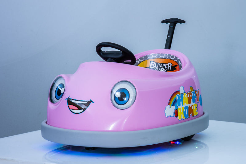 Electric Pink Bumper Car for Kids with Remote Control - 12V Toddler Vehicle