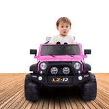 Electric Pink Jeep for Kids with Remote Control and Rechargeable Battery - 4 mph Speed