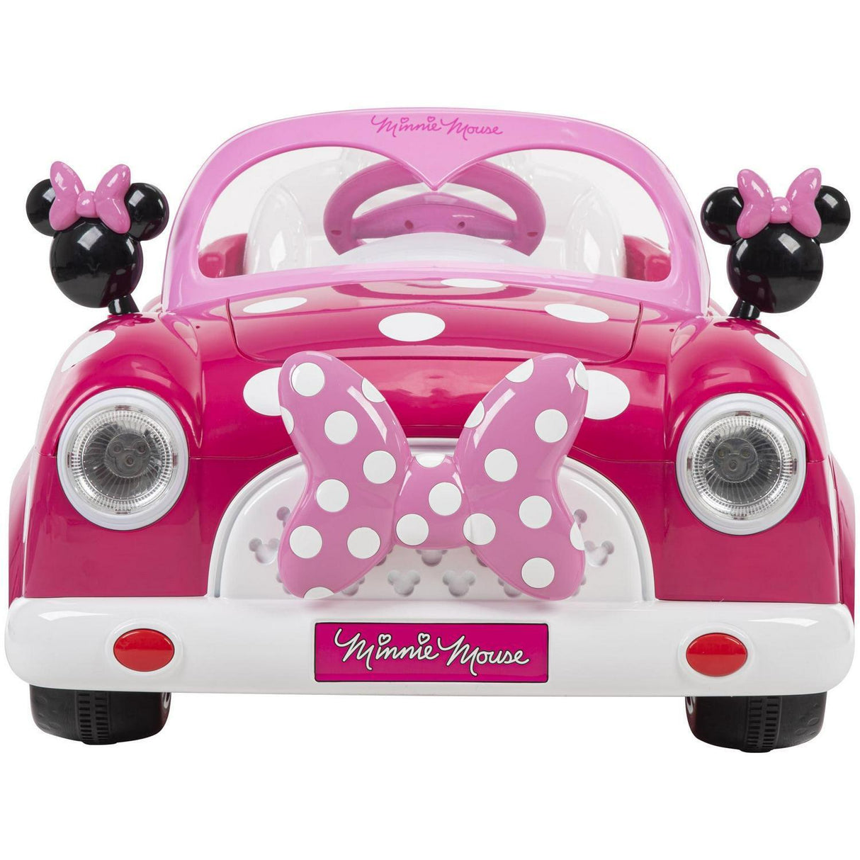 Electric Pink Minnie Convertible Car for Kids with Working Headlights - Perfect Ride-On Toy for Girls