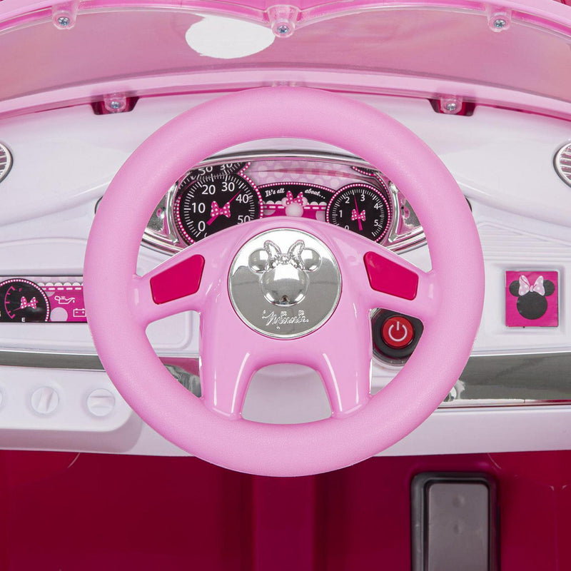 Electric Pink Minnie Convertible Car for Kids with Working Headlights - Perfect Ride-On Toy for Girls