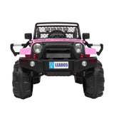 Electric Pink Ride-On Car for Kids with Remote Control and LED Lights