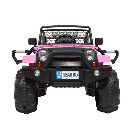 Electric Pink Ride-On Car for Kids with Remote Control and LED Lights