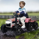 Electric Pink Tractor and Trailer Ride-On Toy for Toddlers - Perfect for Little Farmers!