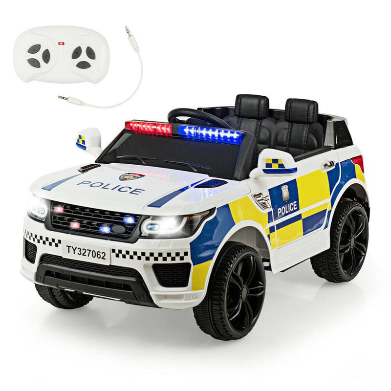 Electric Police Car Ride-On for Kids with Remote Control and LED Siren