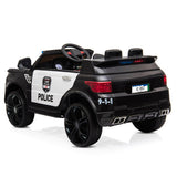 Electric Police Car Toy with Remote Control, 12V Battery, Music, and Lights