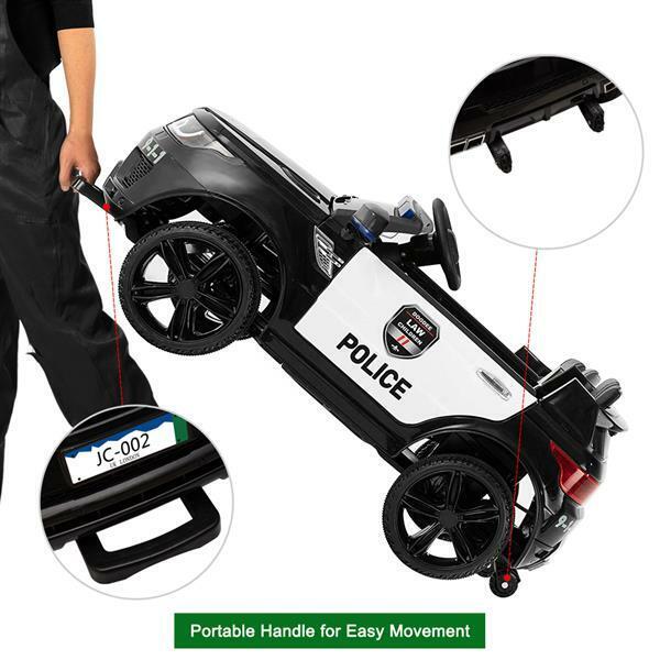 Electric Police SUV Ride-On Toy Car for Kids with 2 Speeds, Lights, Music, and Siren