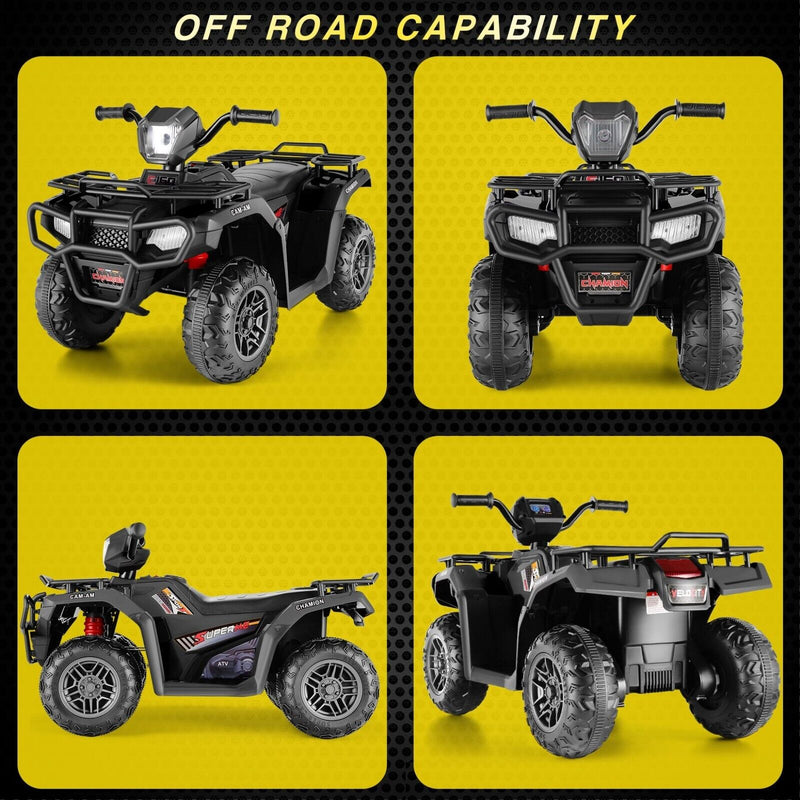 Electric 4-Wheeler Quad for Kids with 12V Battery, AUX Port, and USB