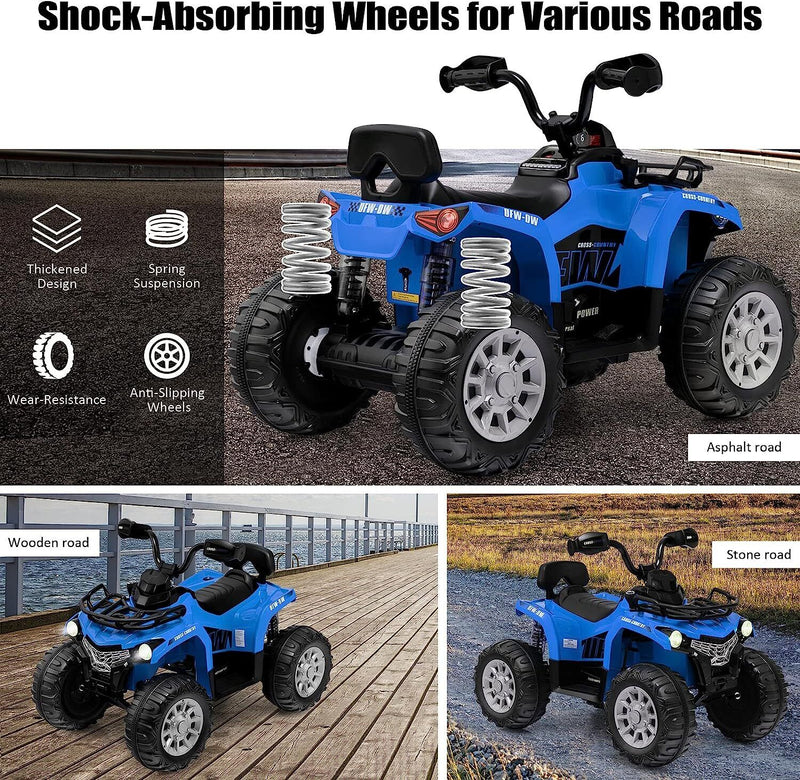 Electric Quad ATV for Kids - 12V Battery Powered with Low & High Speed Options
