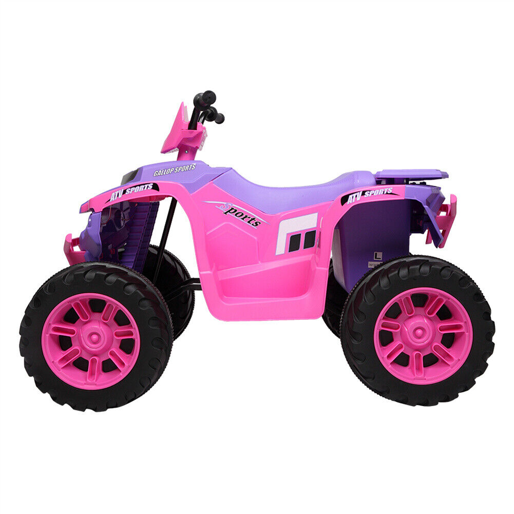 Electric Quad Car Toy for Kids with LED Headlights and Horn - 12V Ride-On ATV 4 Wheeler