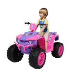 Electric Quad Car Toy for Kids with LED Headlights and Horn - 12V Ride-On ATV 4 Wheeler