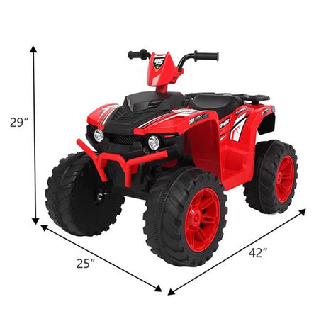 Electric Quad Car Toy for Kids with LED Headlights and Horn - 12V Ride-On ATV 4 Wheeler