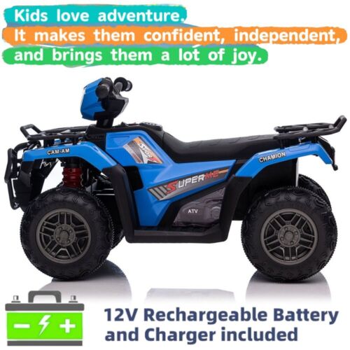 Electric Quad Ride-On Car for Kids with MP3 Music Player - 12V Battery Powered 4-Wheeler Truck