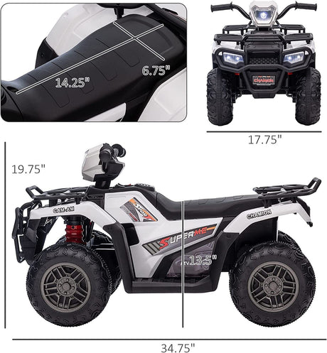 Electric Quad Ride-On Car for Kids with MP3 Music Player - 12V Battery Powered 4-Wheeler Truck