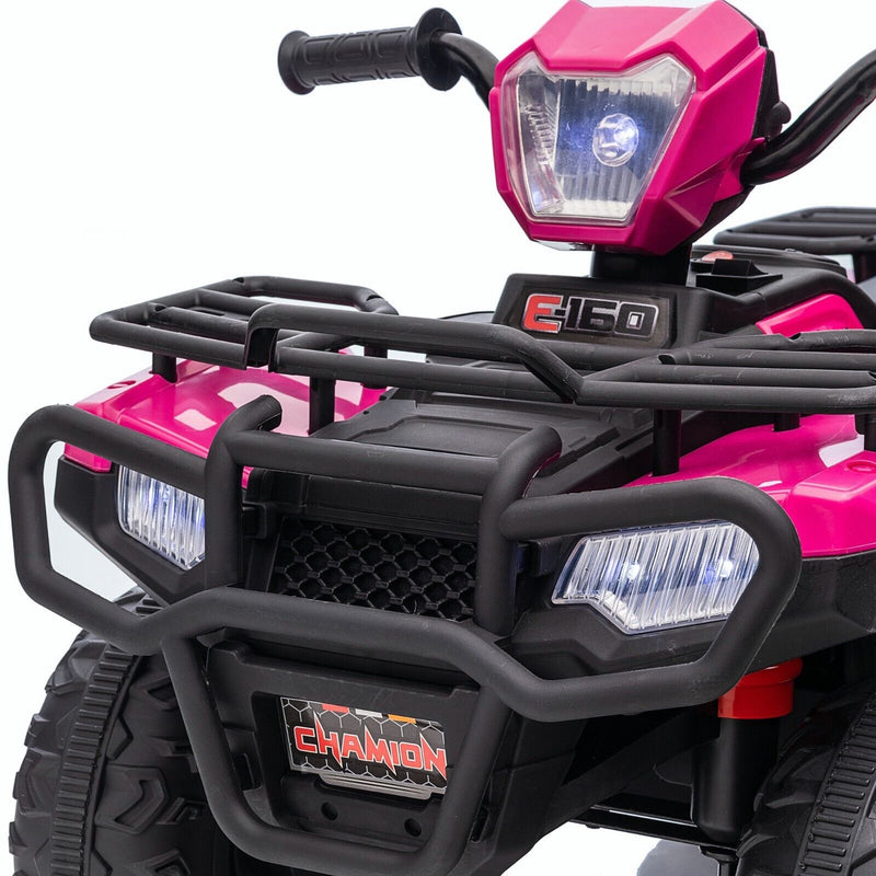 12V Battery Powered Kids Quad ATV Toy with LED Headlights
